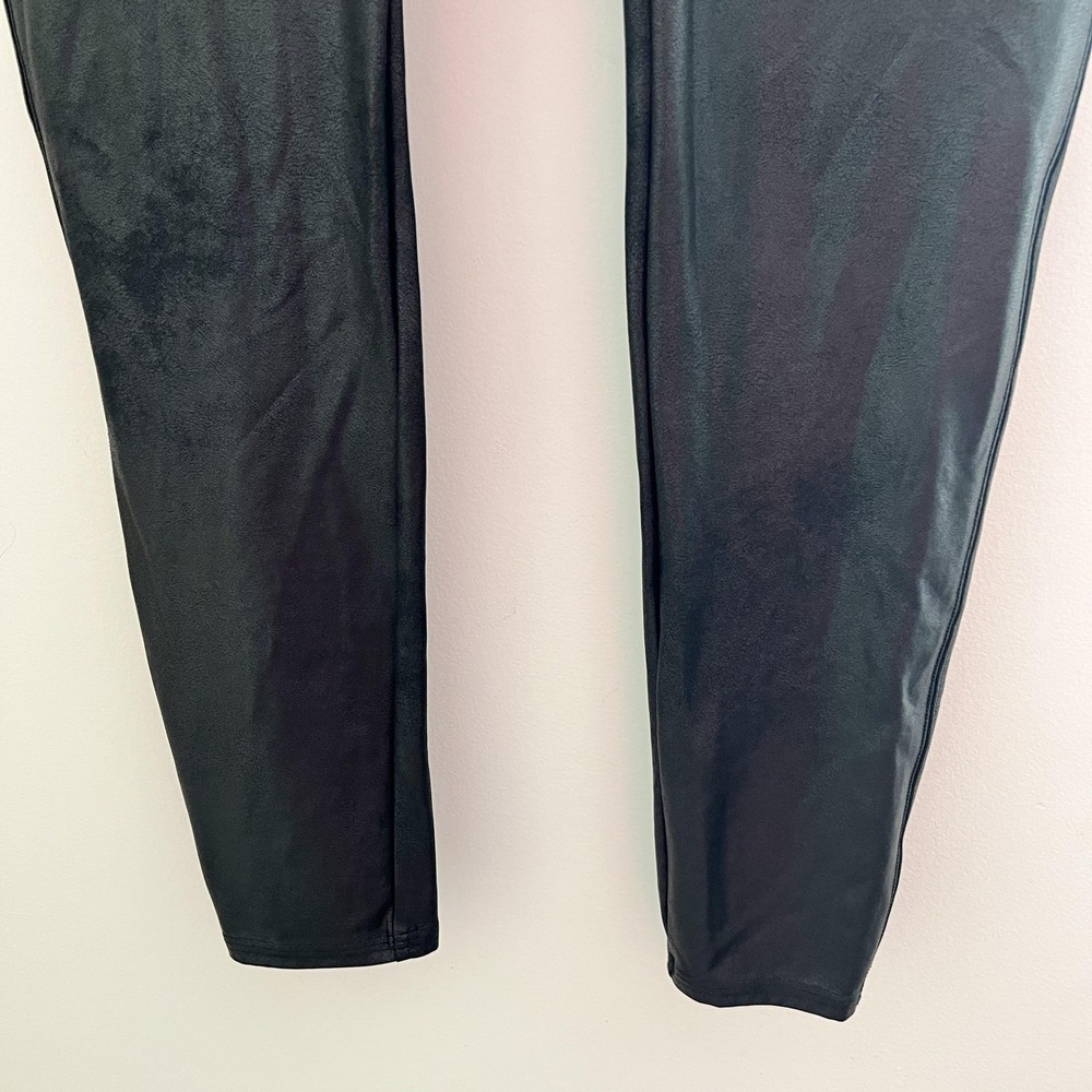 Spanx Leggings Womens 2X Black Faux Leather‎ High Rise Tummy Control Pants - Picture 4 of 8
